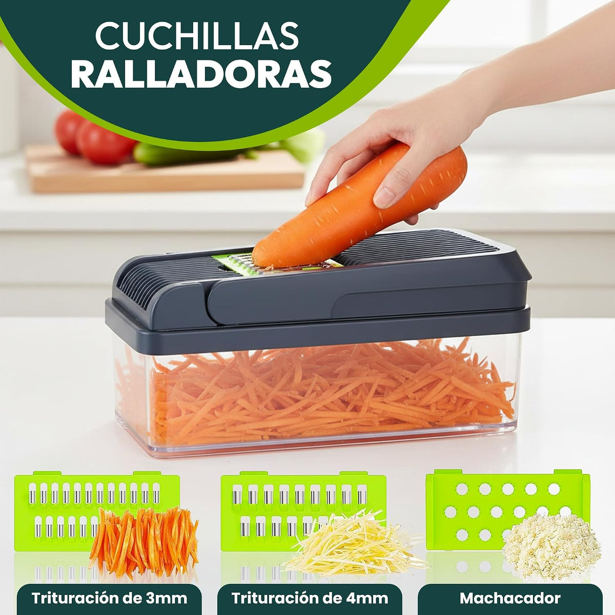 Cortador multifunción de Verduras 16 en 1 Mandolina de Cocina Profesional